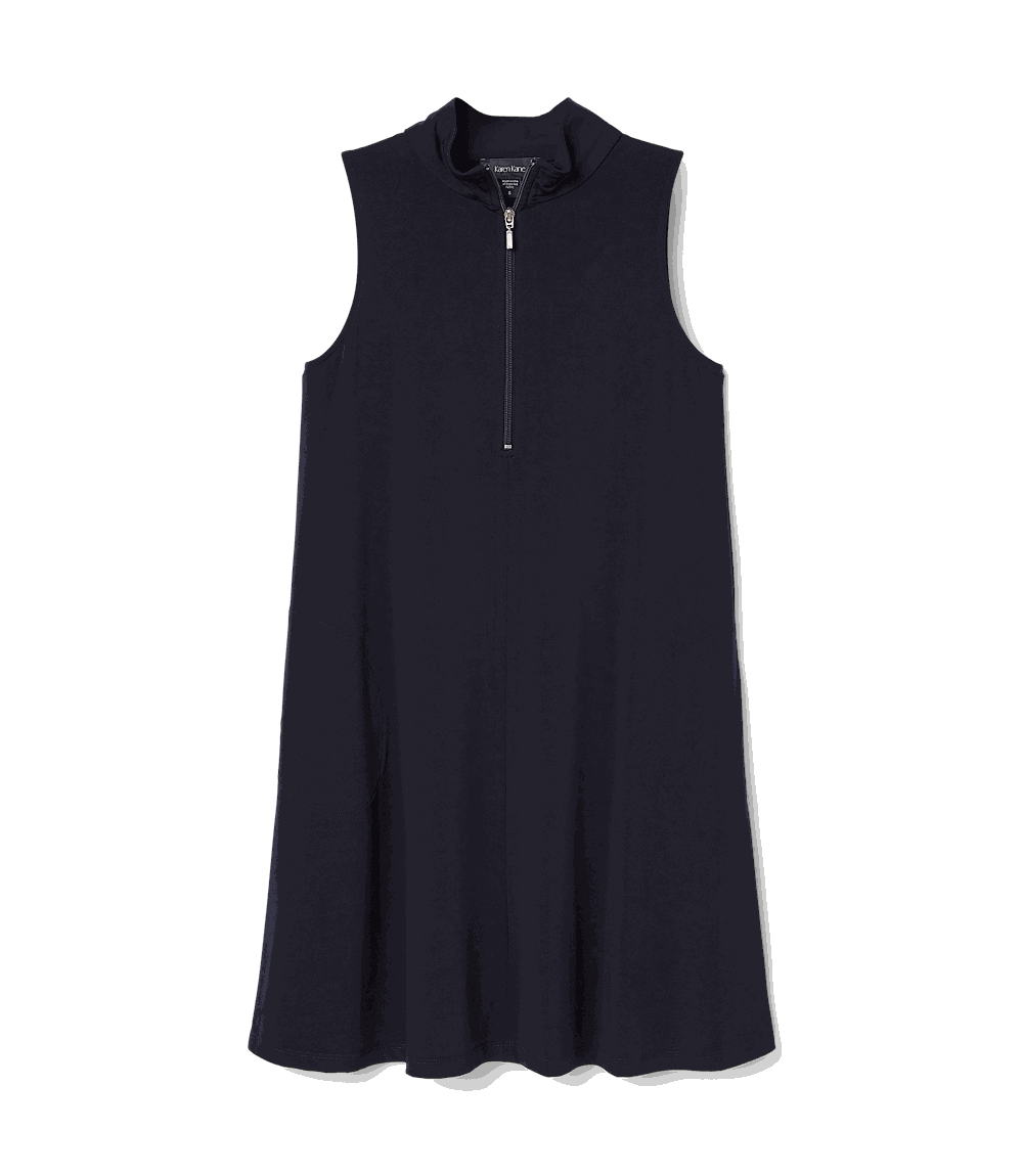 Sleeveless Zip-Up Travel Jersey Dress
