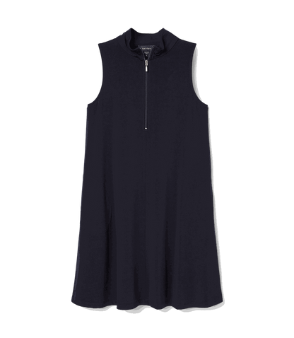 Sleeveless Zip-Up Travel Jersey Dress