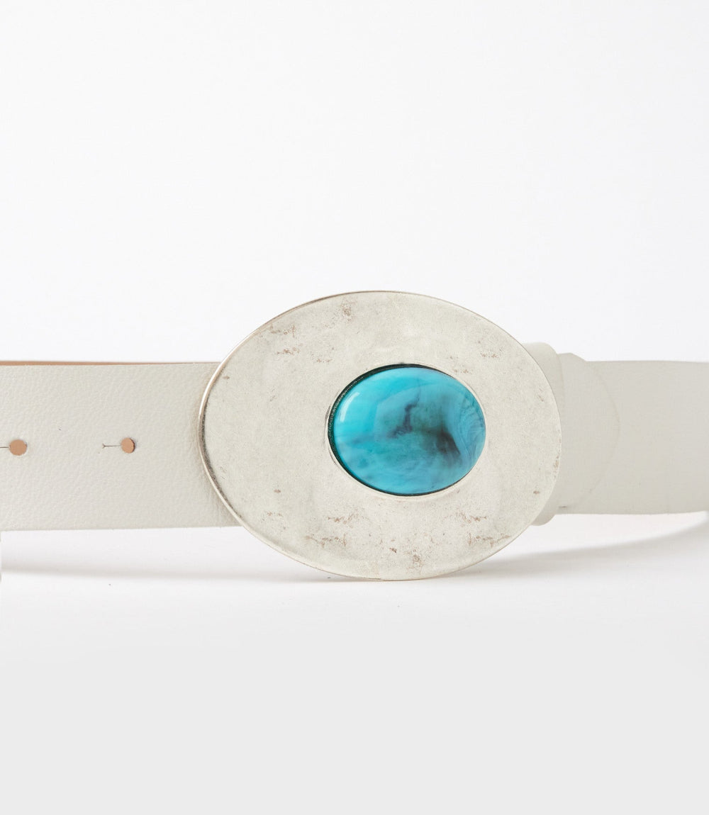 Streets Ahead Turquoise Buckle Leather Belt