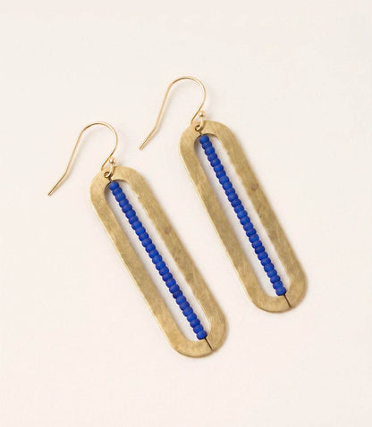 Beaded Oval Earrings