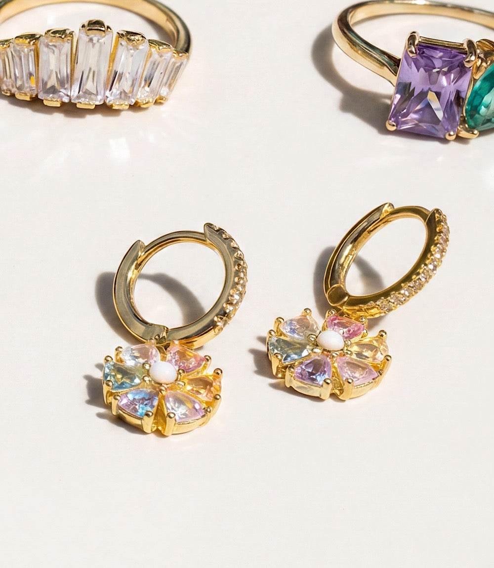 Crystal Pinwheel Earrings