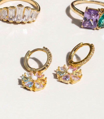 Crystal Pinwheel Earrings