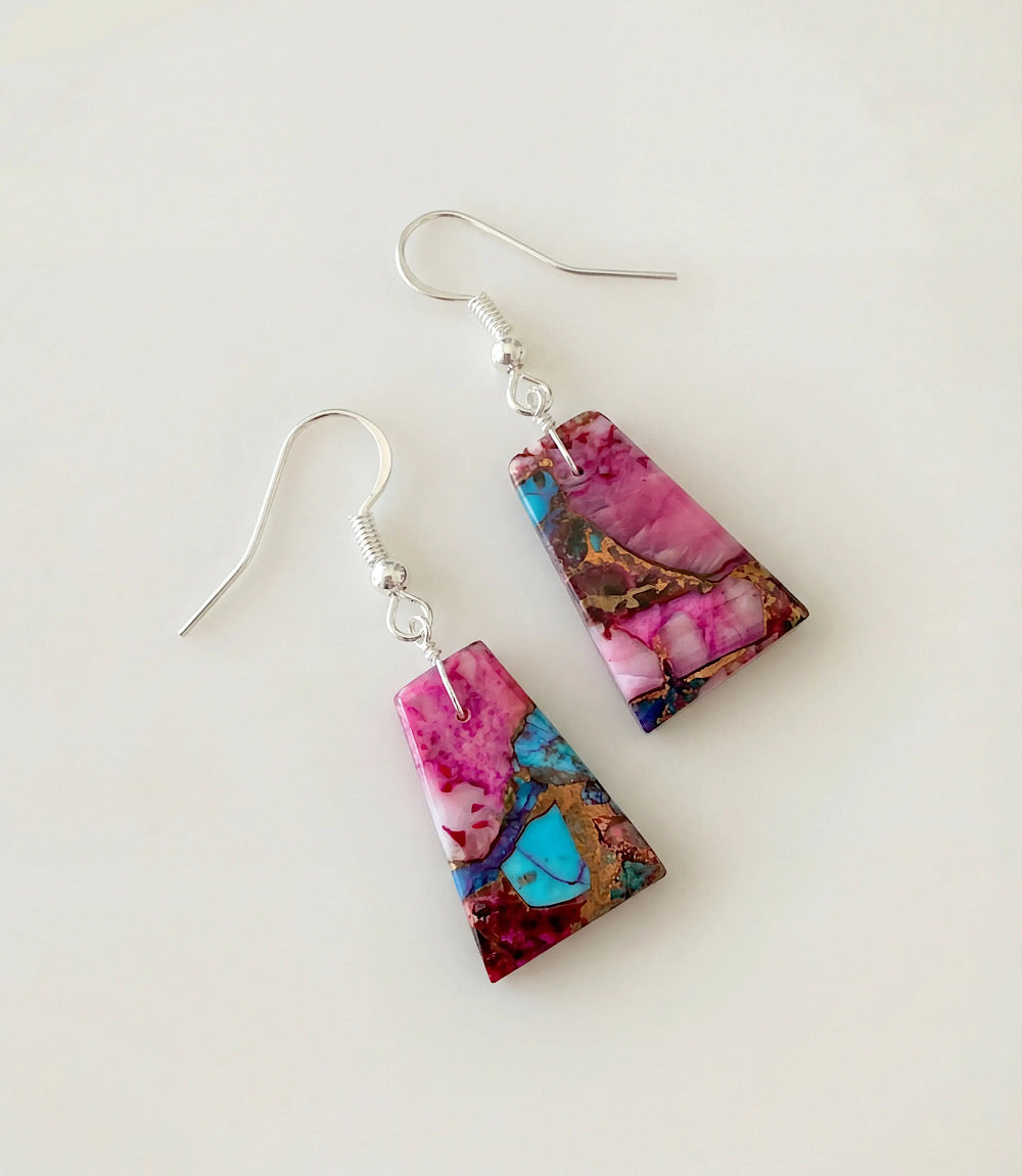 Dahlia Rose Turquoise Earrings