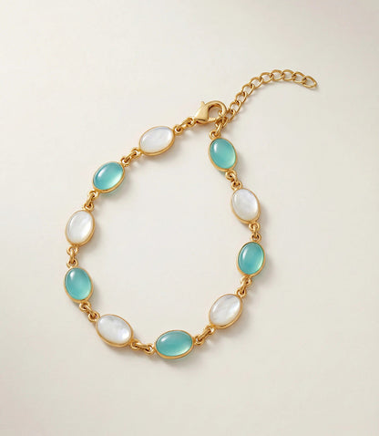 Turquoise And Pearl Beaded Bracelet