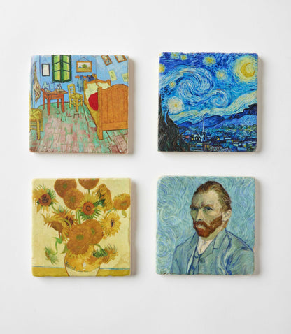 Van Gogh Marble Coasters, Set Of 4