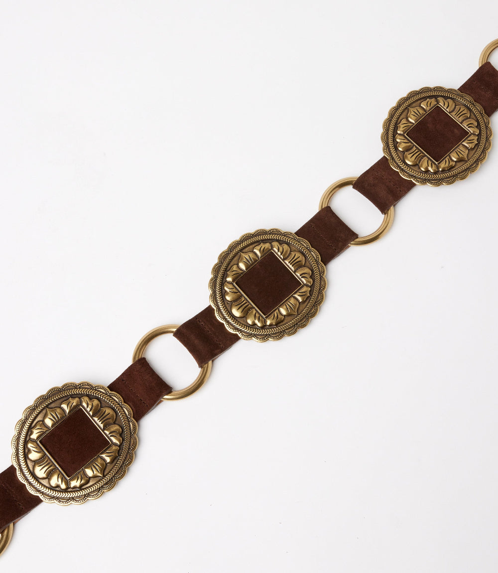 Streets Ahead Embellished Concho Leather Belt