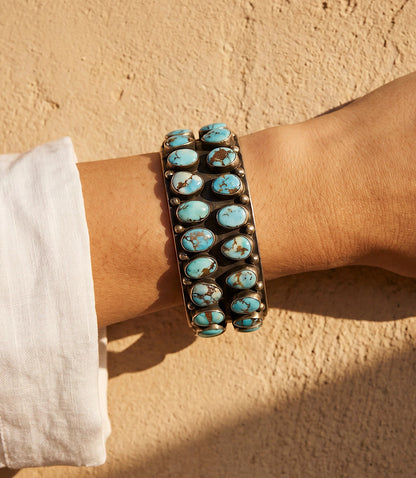 Sterling Silver Golden Hill Turquoise Bracelet