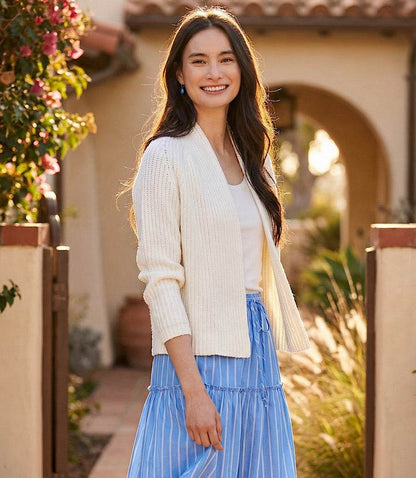 Cropped Open Front Cardigan Sweater