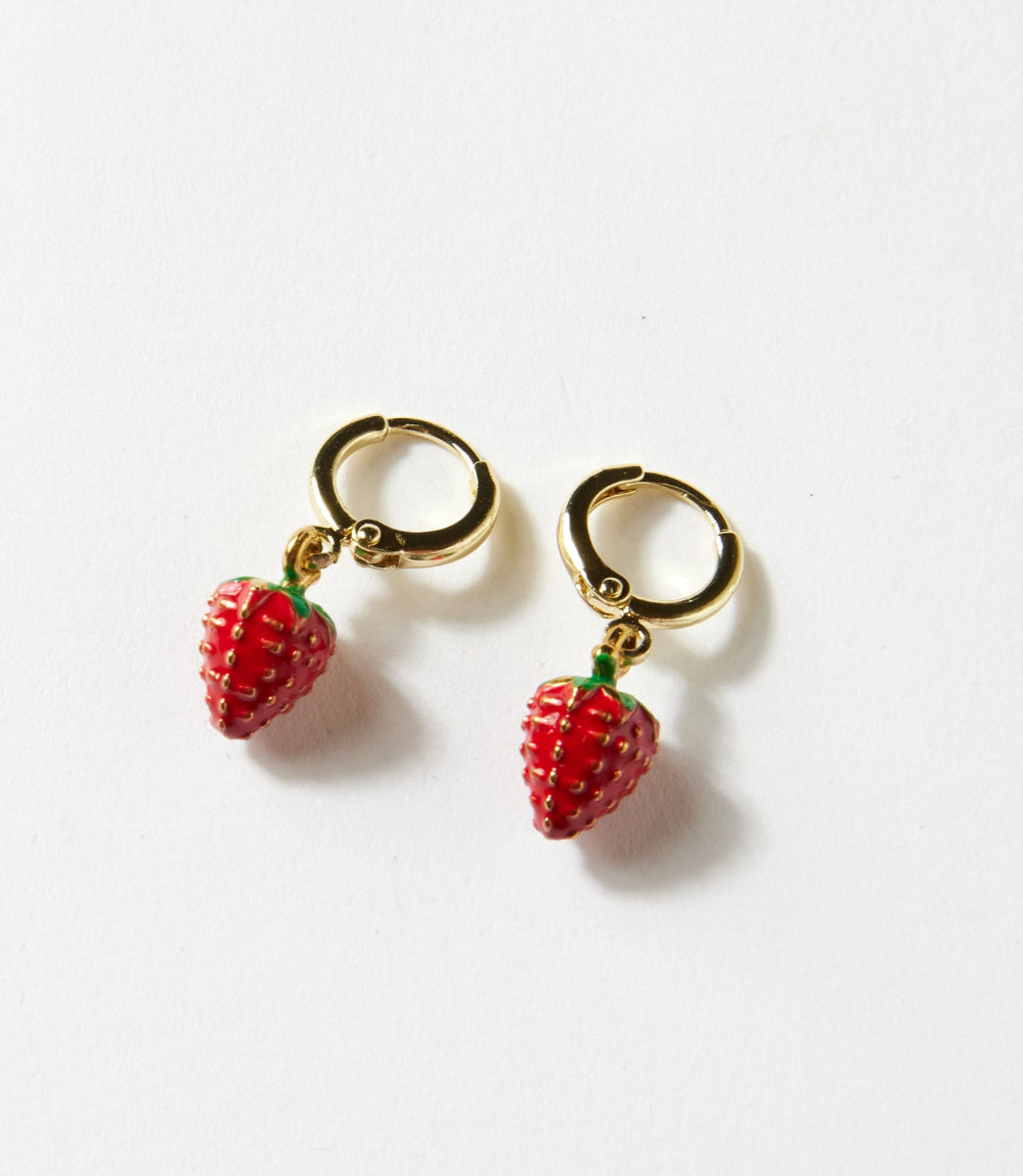 Strawberry Huggie Earrings
