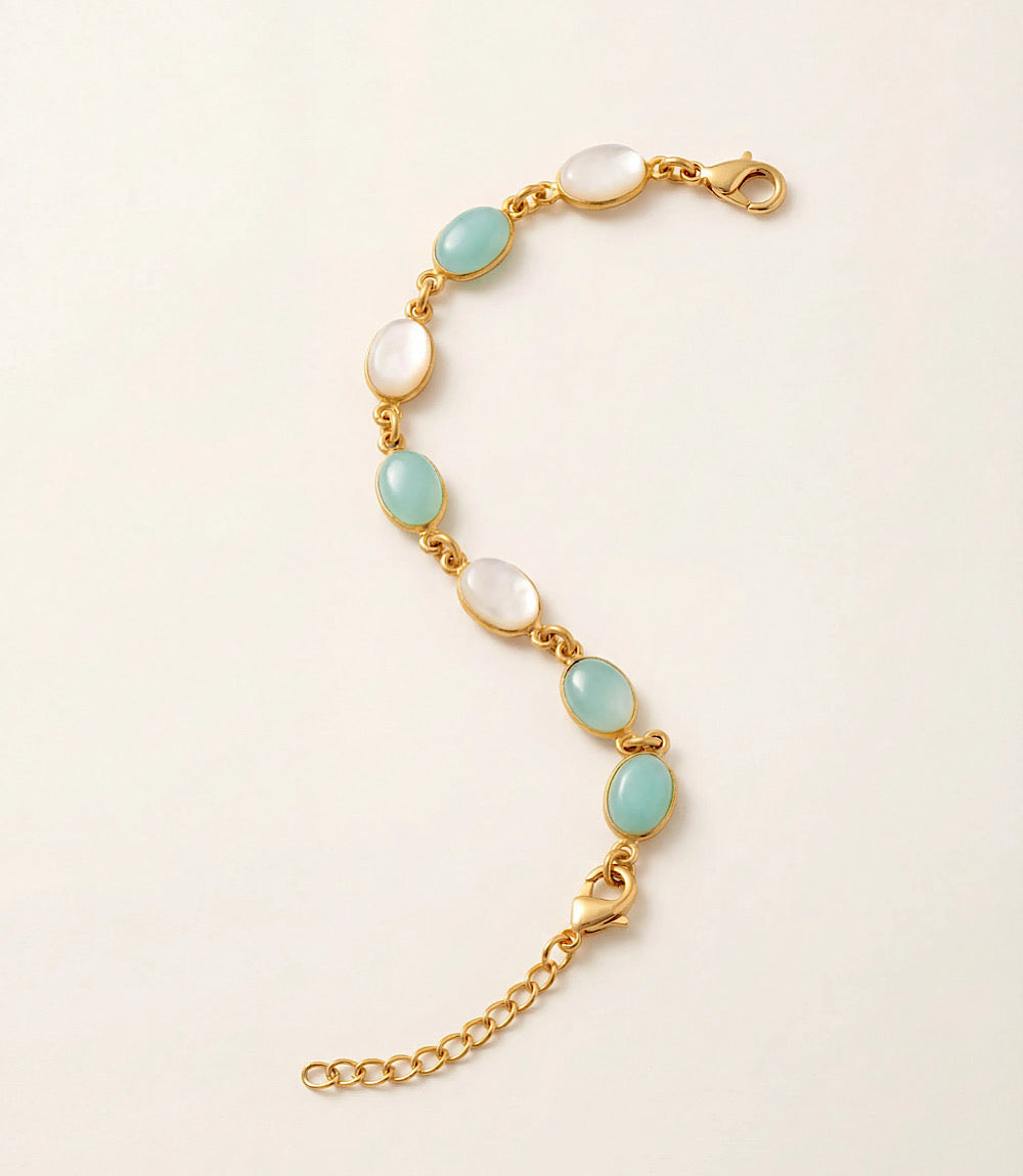 Turquoise And Pearl Beaded Bracelet