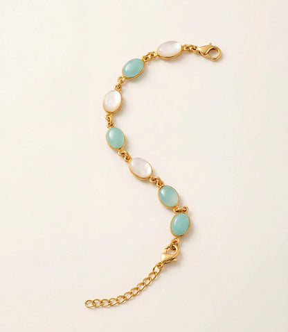 Turquoise And Pearl Beaded Bracelet