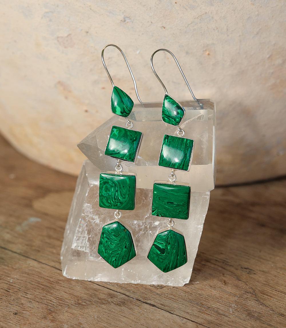 Malachite Statement Earrings