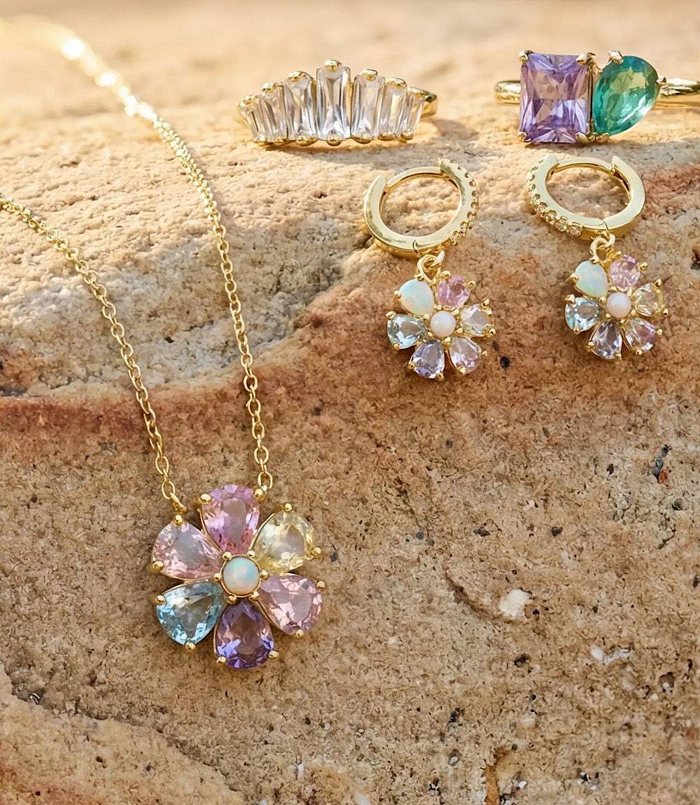 Crystal Pinwheel Earrings