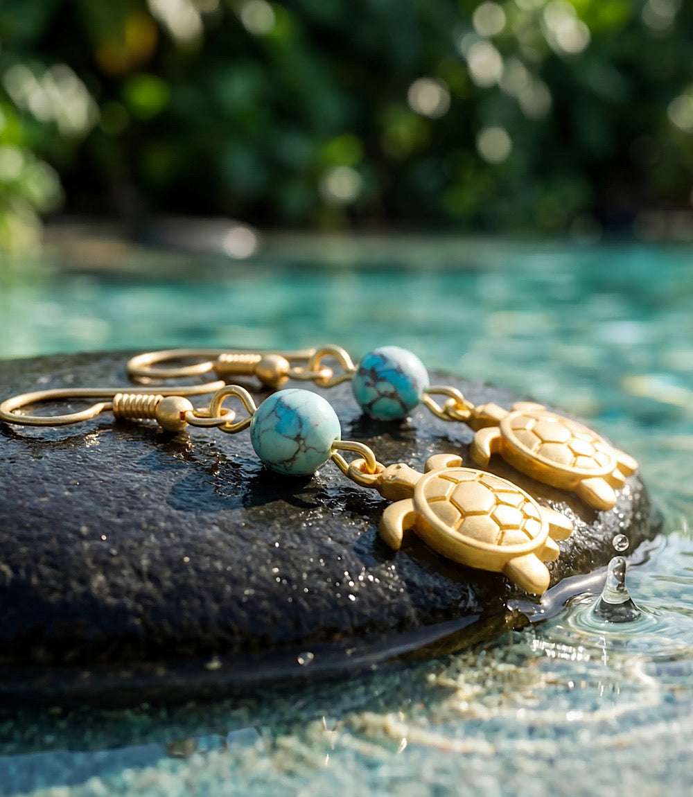Sea Turtle Charm Earrings