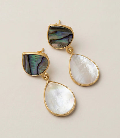 Pearl And Abalone Earrings