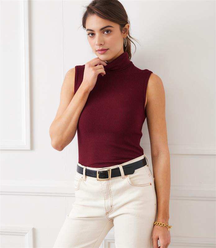 Ribbed Turtleneck Tank