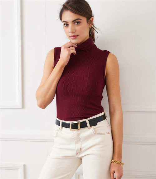 Ribbed Turtleneck Tank