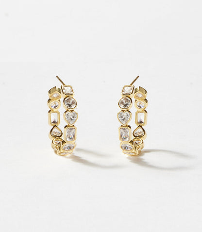 Gemstone Hoop Earrings
