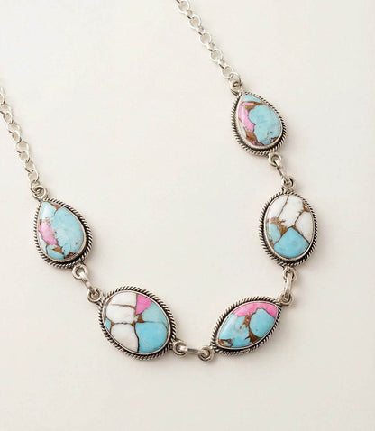 Cotton Candy Turquoise Link Necklace