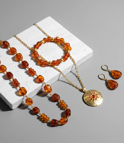 Amber Link Necklace