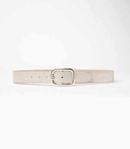 Streets Ahead Metallic Leather Rivet Trim Belt