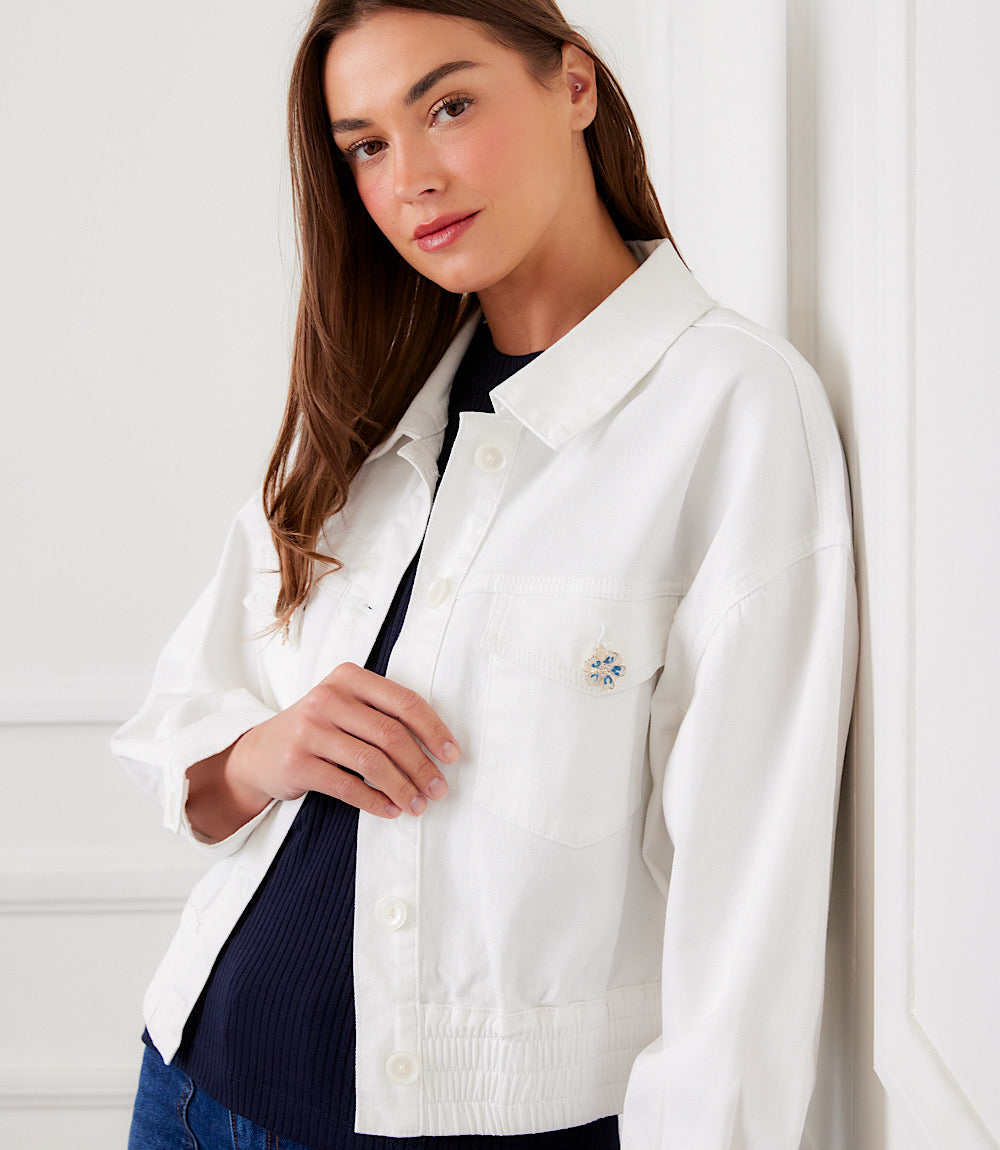 Novelty Button Jean Jacket