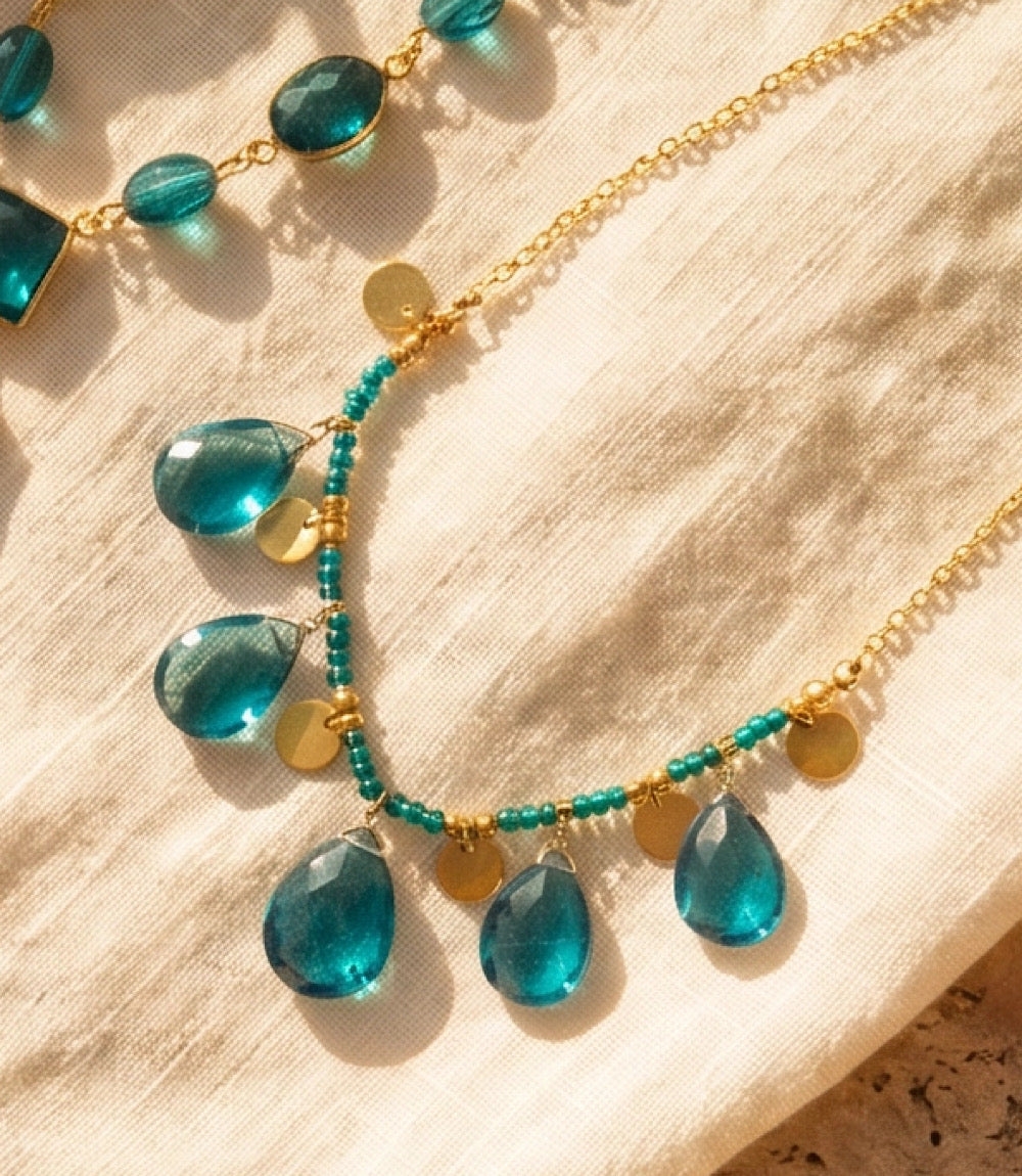 Teal Topaz Statement Necklace