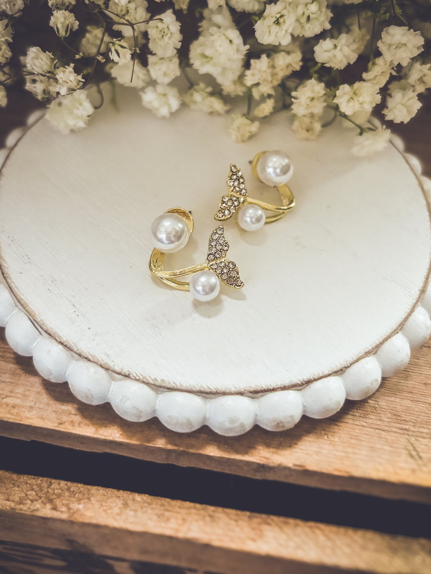 Beautiful Pearl and Crystal Mermaid Jacket Earrings
