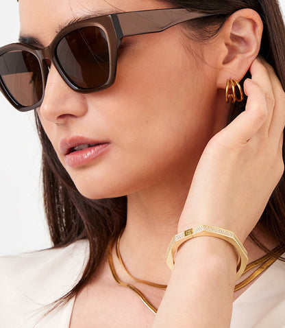 Pavé Crystal Angular Cuff Bracelet