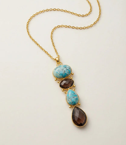 Mixed Turquoise Gemstone Drop Necklace