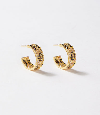 Leopard Crystal Hoop Earrings