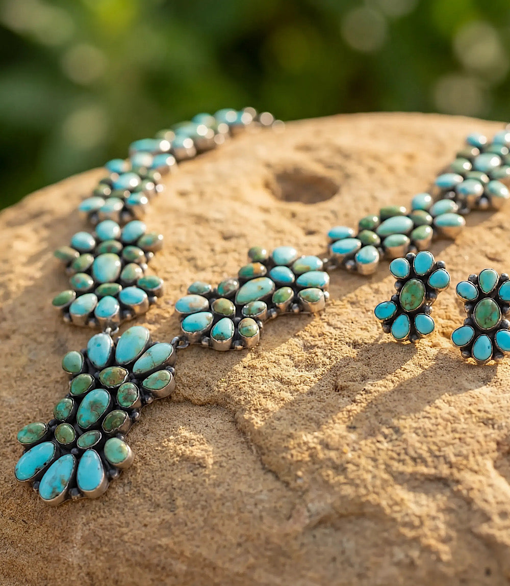 Sonoran Gold Turquoise Necklace And Earring Set
