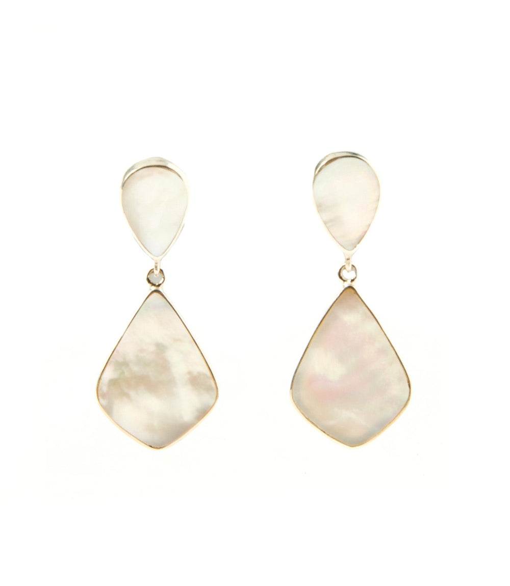 Mother Of Pearl Geometric Drop Earrings
