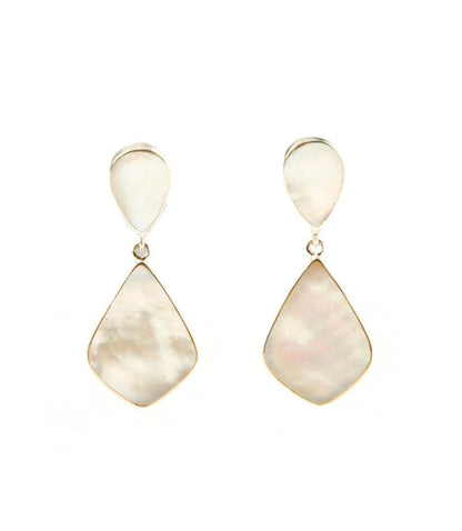 Mother Of Pearl Geometric Drop Earrings