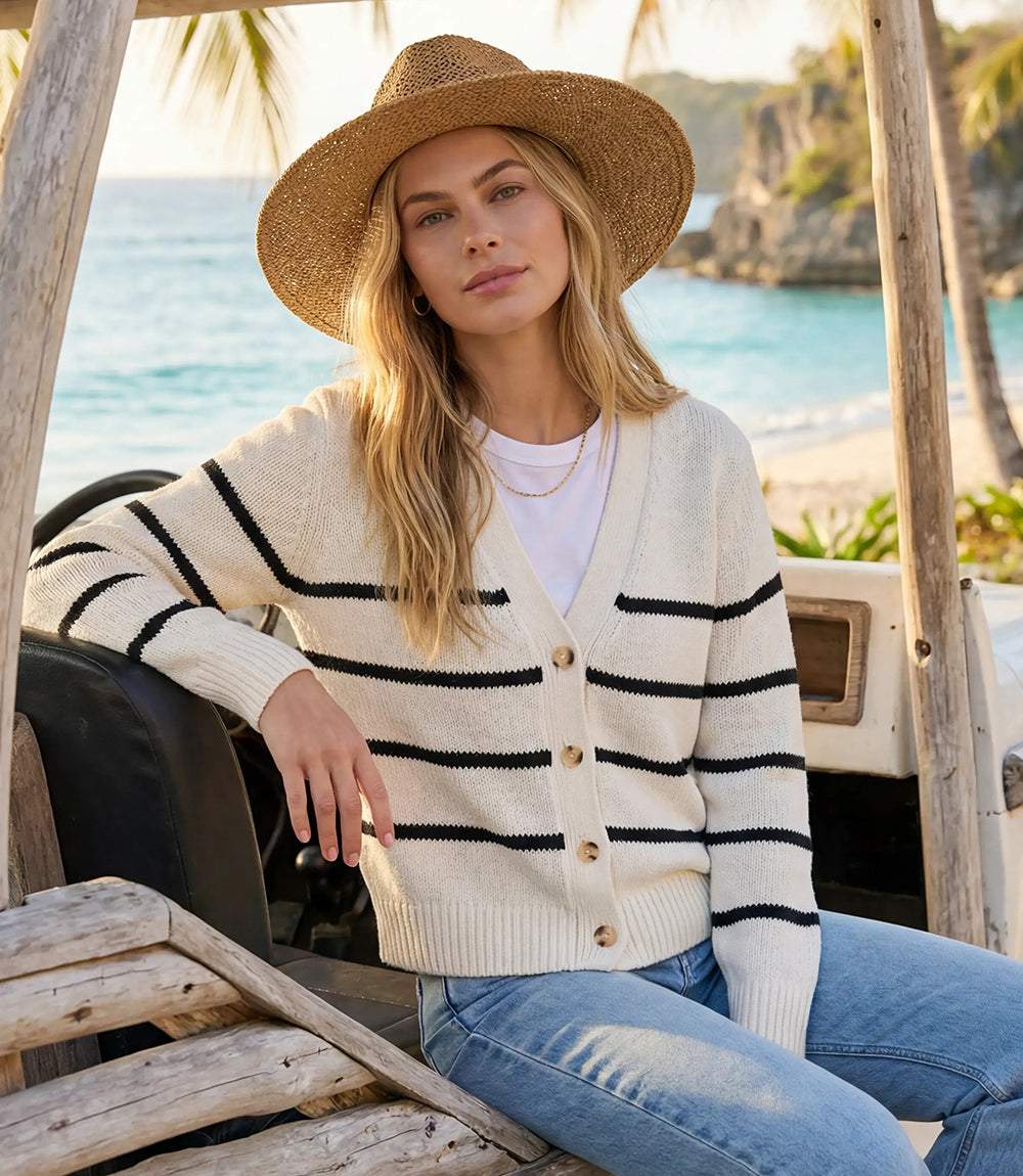 Stripe Cardigan Sweater