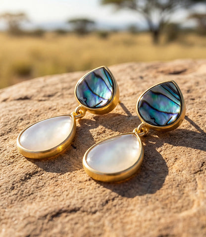 Pearl And Abalone Earrings