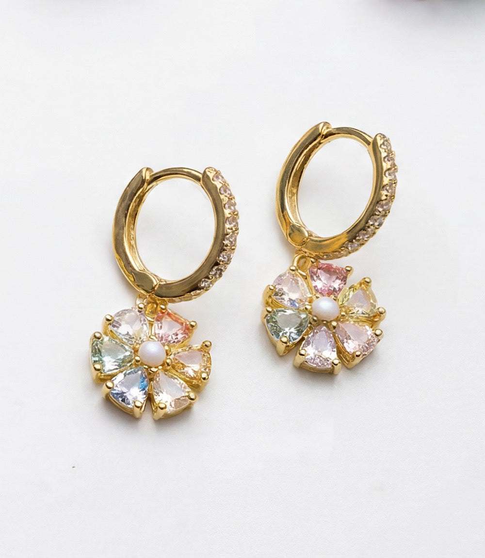 Crystal Pinwheel Earrings