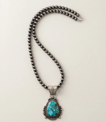 Embellished Turquoise Pendant Necklace