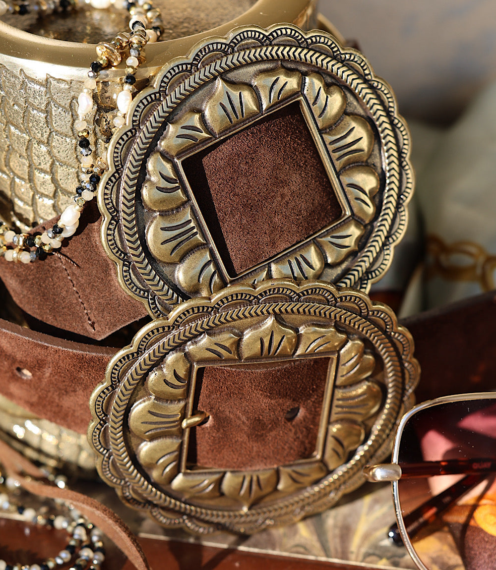 Streets Ahead Embellished Concho Leather Belt