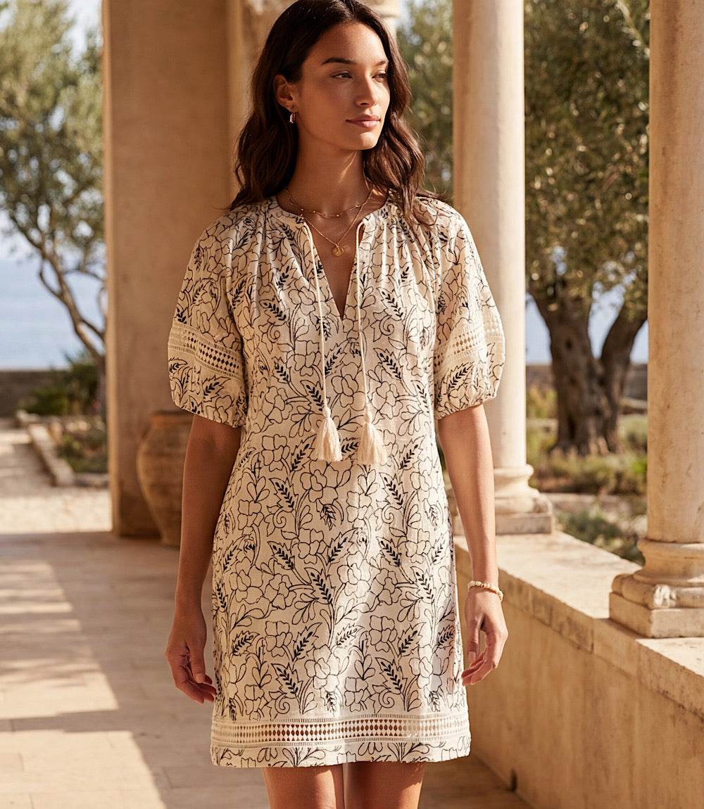 Puff Sleeve Tassel Dress