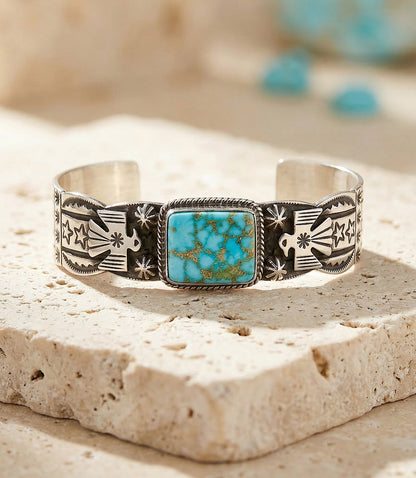 Natural Kingman Turquoise Thunderbird Bracelet