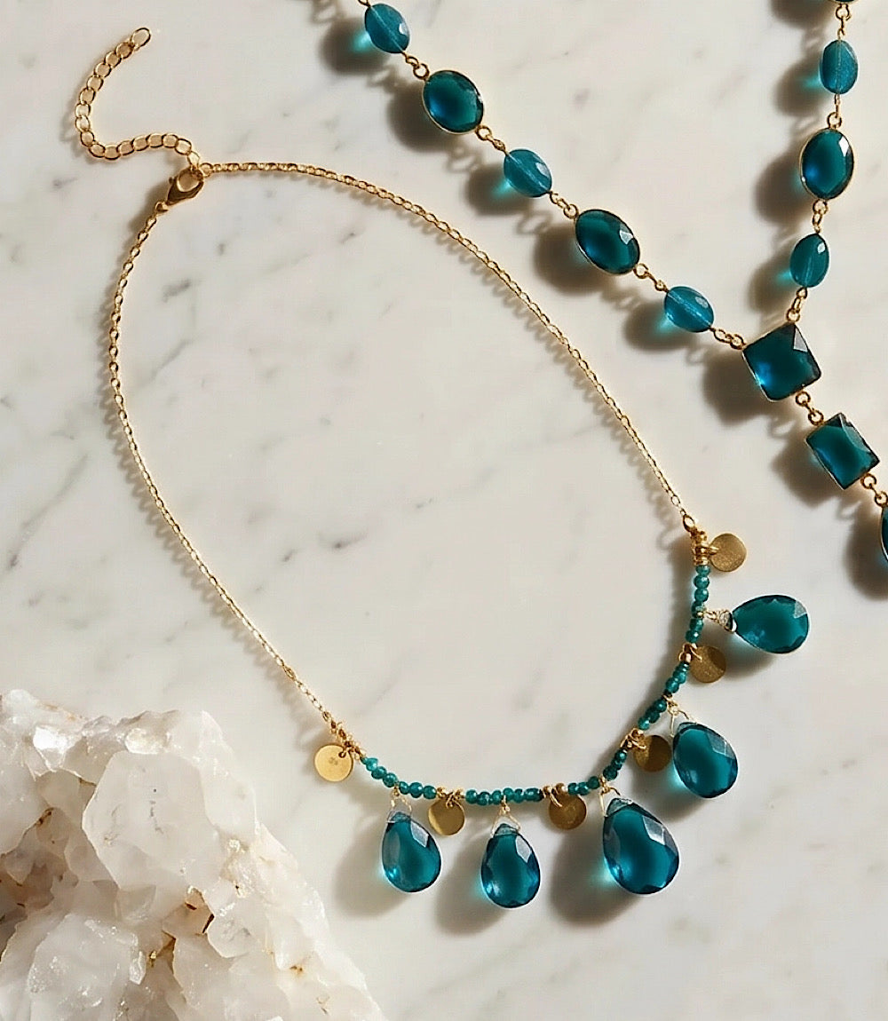 Teal Topaz Statement Necklace