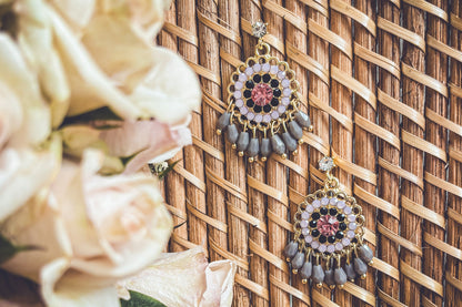 Beautiful Pink and Purple Crystal Drop Earrings