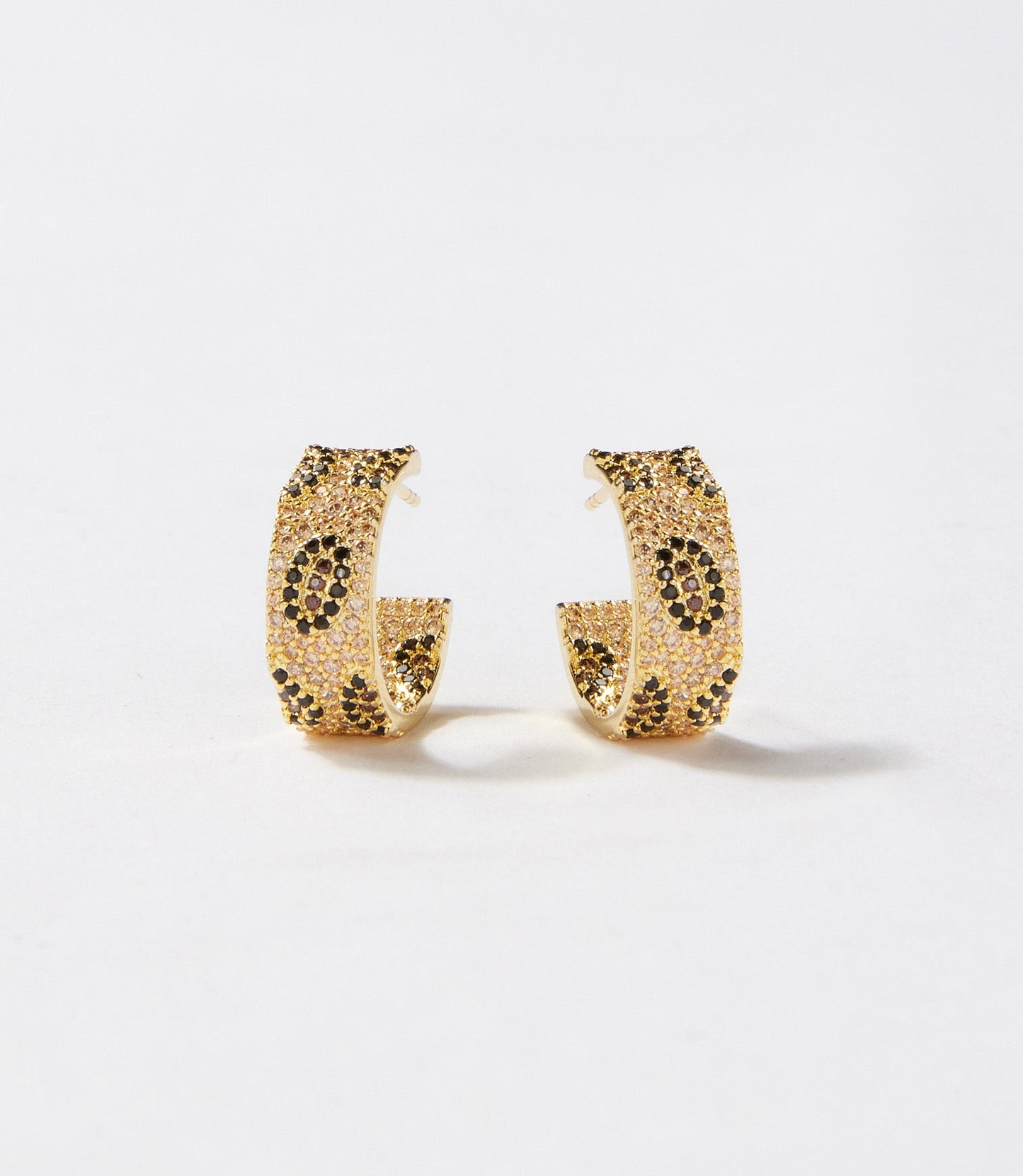 Leopard Crystal Hoop Earrings
