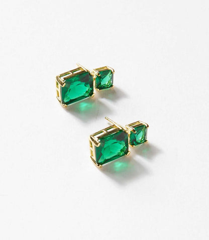 Princess Cut Drop Earrings