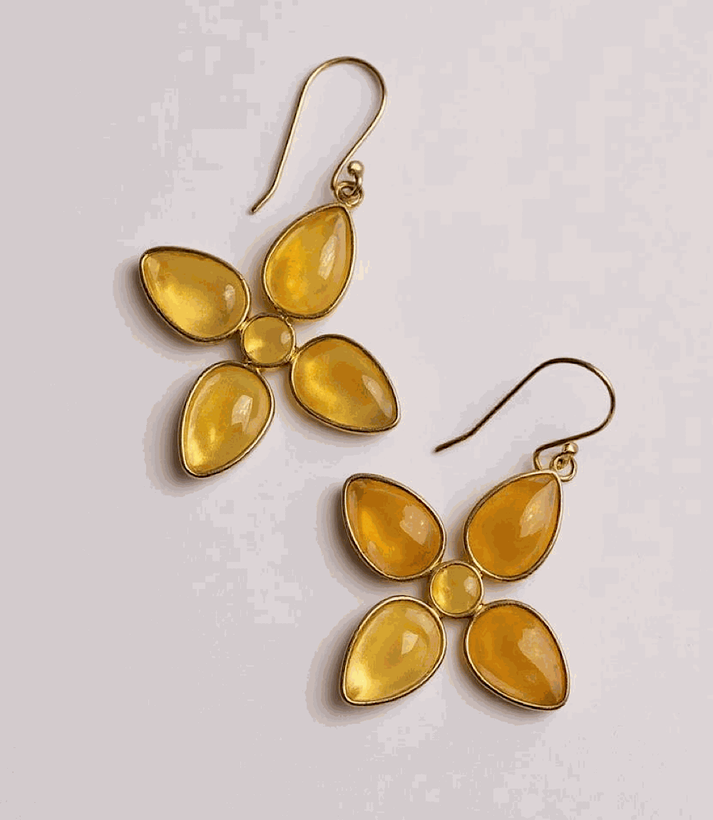 Dangling Gemstone Earrings