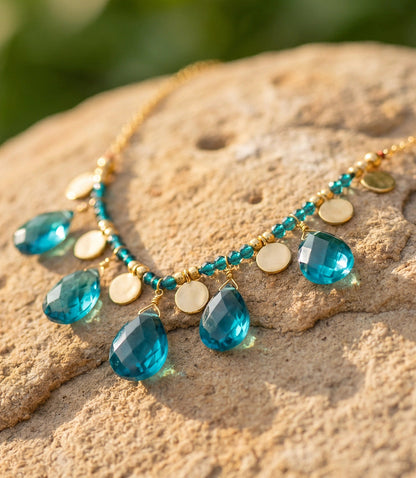 Teal Topaz Statement Necklace