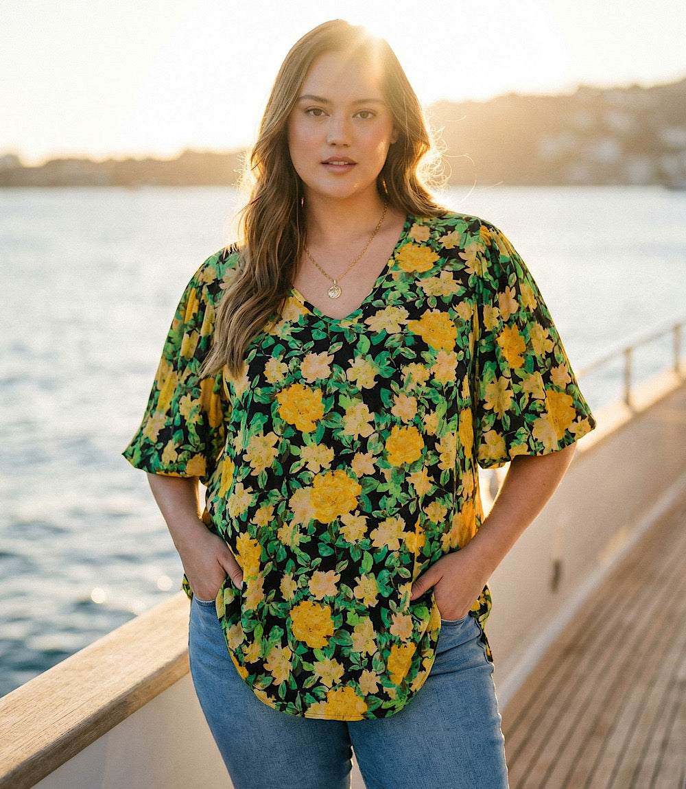 Plus Size Puff Sleeve Top