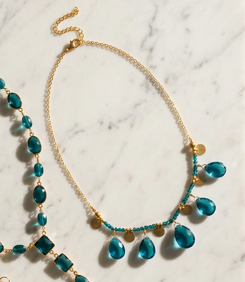 Teal Topaz Statement Necklace