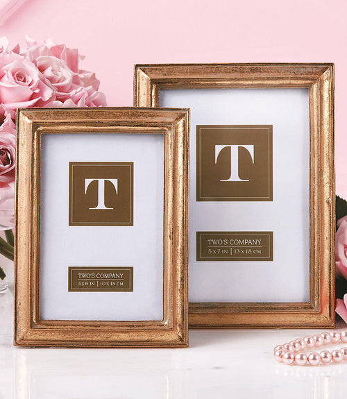 Gold Leaf Picture Frames, Set Of 2